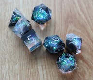 Żywiczne kości RPG Wodzinsky - "Refleksje Mroku" + woreczek