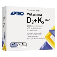 Witamina D3 + K2 MK-7 Apteo 60 kapsułek utrzymanie zdrowych kości