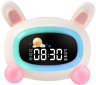 Lampka nocna beżowa LED z funkcją budzika królik