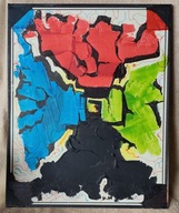 "Kompozycja industrialna 3" - obraz, akryl na plótnie, 40x50