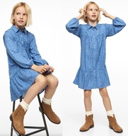 MANGO niebieska sukienka w kwiaty