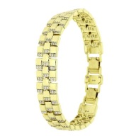 83410 BRANSOLETKA 14K POZŁACANA 19-17 CM 11 MM elegancka z cyrkoniami