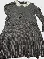 Sukienka czarna w białe kropki rozmiar 14