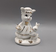 śliczna figurka biało-złota mamusia z króliczkiem