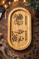 Tacka Bambusowa z Grawerem | Taca Drewniana na Przekąski Słodycze | Prezent