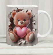 Kubek z misiem, miś z sercem