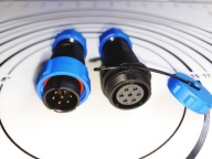 Wtyk/Wtyczka+Gniazdo 7-pin 15A 400V/500V IP68 SP21 WEIPU +kapa wielopinowe