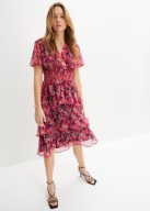 Okazja !_NOWA stylowa WYSZCZUPLAJACA sukienka RAINBOW_falbany_na halce_r.48