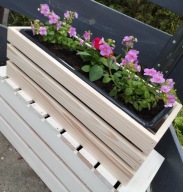 DREWNIANA SKRZYNKA BALKONOWA NA Kwiaty Balkon Ogród Warzywnik