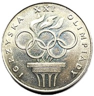 Moneta kolekcjonerska o nominale 200 zł. z 1976 r. z okazji XXI Igrzysk