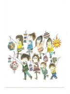 Pocztówka - Fiep Westendorp, Dzieci i wieczór z lampionami ...