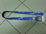 Pasek szeroki - niebieski w kwiaty