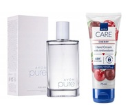 AVON Pure dla Niej 50 ml Woda toaletowa + krem do rąk wiśnia zestaw Unikat