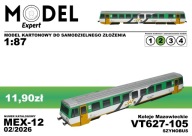 Szynobus VT627-105 - Model kartonowy