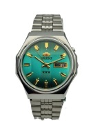 STALOWY MĘSKI NARĘCZNY ZEGAREK ORIENT AUTOMATIC ZIELONA TARCZA - NIEUŻYWANY