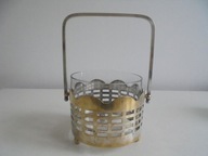 Pojemnik szklany podstawa ażurowa z uchwytem