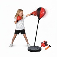 ZESTAW BOKSERSKI DLA DZIECI GRUSZKA + RĘKAWICE NA STOJAKU TRENING DOMOWY