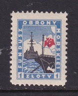 Liga Morska, Fundusz Obrony Morskiej, znaczki cegiełki 1 zł p/w