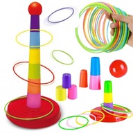 GRA ZRĘCZNOŚCIOWA RZUT DO CELU PIERŚCIENIAMI OBRĘCZE RINGO ZESTAW WOOPIE