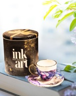 Jagna Hursztyn: Różowa Intuicja - filiżanka do espresso z podstawką