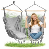 Fotel wiszący brazylijski hamak kokon 2 poduszki boho