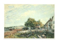 Pocztówka - Alfred Sisley, Miasteczko Saint-Mammès o poranku