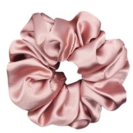 Gumka scrunchie do włosów pudrowy brudny róż satyna
