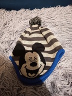 Czapka Zimowa Beanie Dziecięca Szara z Pomponem Nadrukiem Śmieszna