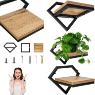 KWIETNIK WISZĄCY METALOWY CZARNY LOFT NA ŚCIANĘ PÓŁKA NA KWIATY WISZĄCA