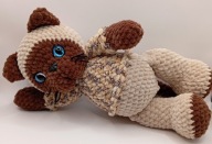 Kot SYJAMSKI 31 cm szydełko, GOTOWY DO WYSYŁKI