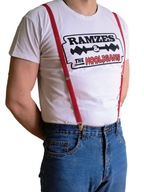 Męskie Szelki SKINHEAD półcalówki CZERWONE wąskie 1,5cm Oi! Punk. Do spodni