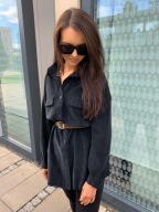 KATANA koszula sztruksowa BAWEŁNA czarna ONE SIZE