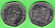 (1JA21) Jamajka 25 centów, 1992 KM#147