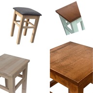 TABORET BUKOWY KUCHENNY MIEKKI SZARE SOLIDNY MASYWNY STOŁEK PREMIUM LUX