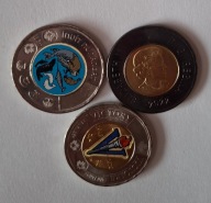 Dwa dolary Kanada kolor sztuk 3