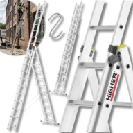 DRABINA ALUMINIOWA SKŁADANA ROZKŁADANA 3X11 DUŻA DŁUGA WYSOKA 150KG 8,45M