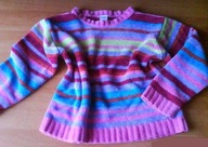 ADAMS - sweterek dziewczęcy w paski 122 128