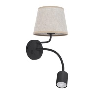 TK Lighting Kinkiet MAJA NATURE do sypialni ruchome ramie beżowy klosz 6446