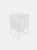 Szafka nocna biała 30x60x47 cm MDF żelazo modern z szufladą 25 kg