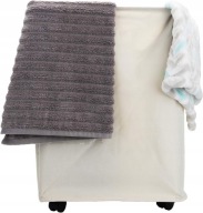 Kosz pojemnik wózek na pranie składany na kółkach materiałowy