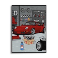 Plakat Porsche 933 RWB Tuning Studio - plakaty na ścianę, prezent, 50x70cm