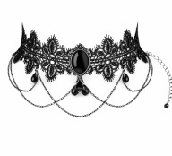 Choker gotycki koronka czarny naszyjnik goth vintage viktoriański