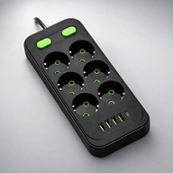 Listwa zasilająca 2m z USB-C AC z przełącznikiem i filtrem sieciowym