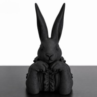 Duża Figurka zając wielkanocny na Wielkanoc królik zajączek czarny