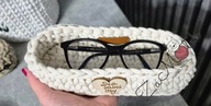 Koszyk na okulary personalizowany prezent dzień babci dziadka na szydełku
