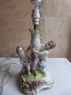 Amorki kwiaty porcelanowa lampka cudeńko sygnowane Polecam
