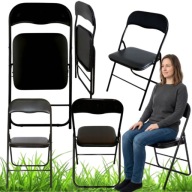KRZESŁO SKŁADANE OGRODOWE BIUROWE CZARNE – STALOWA KONSTRUKCJA