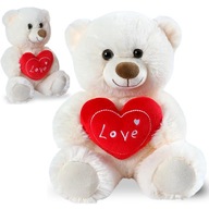 DUŻY MISIEK MIŚ PLUSZOWY Z SERCEM LOVE PLUSZAK NA PREZENT WALENTYNKI 25 CM