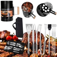 AKCESORIA DO GRILLOWANIA GRILLA PRZYBORY ZESTAW 10W1 KOMIN DO ROZPALANIA