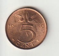 Holandia 5 cent 1980 piekny stan